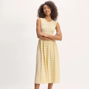 Everlane 💛 The Knit Pleated Gingham Dress